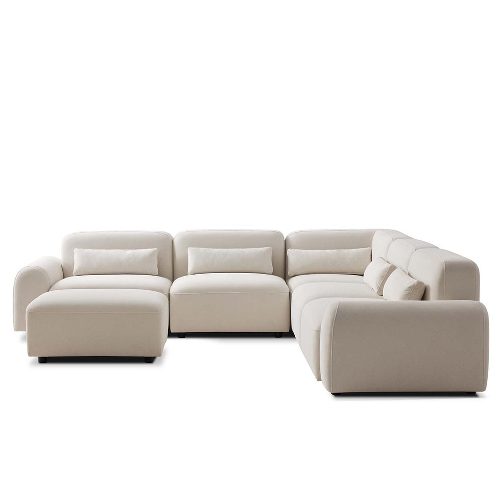 Claw 6-Piece  L-Shaped Sectional with Ottoman 116"