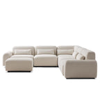 Claw 6-Piece  L-Shaped Sectional with Ottoman 116"